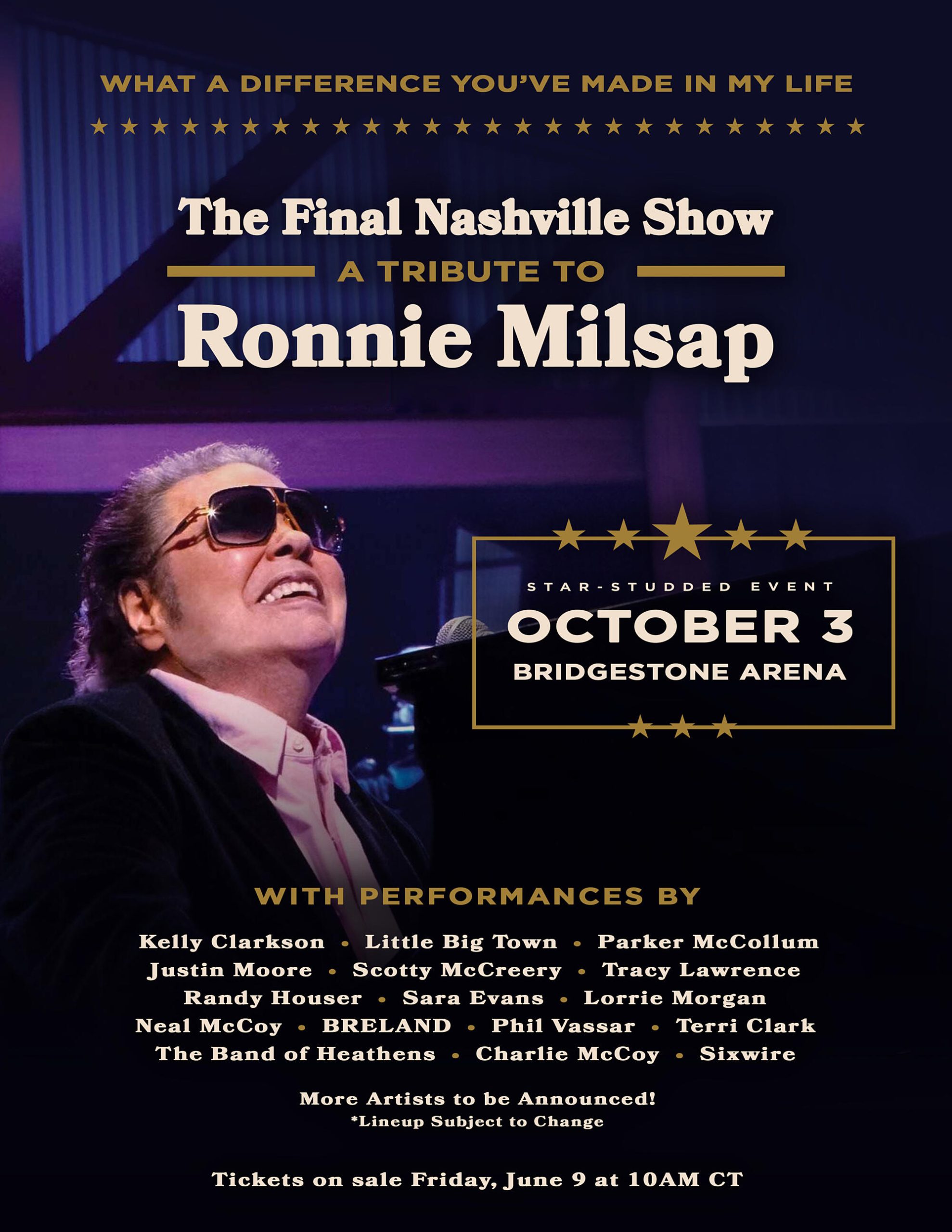  Ronnie Milsap Announces Final Nashville Show Will Be A Star-Studded Celebration